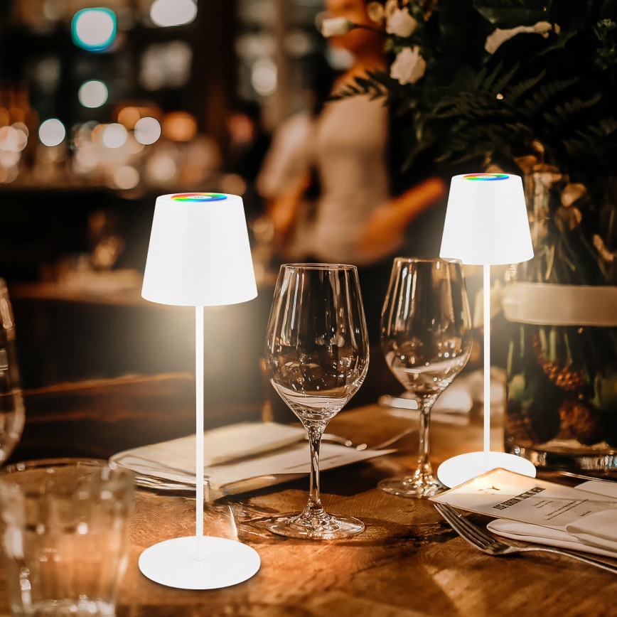 Briloner 7510016 - LED RGBW димируема външна презареждаема настолна лампа CALIDA LED/2,5W/5V IP44 1200 mAh бяла