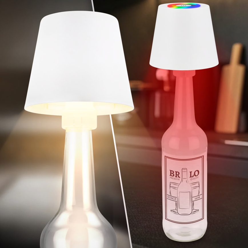 Briloner 7510016 - LED RGBW димируема външна презареждаема настолна лампа CALIDA LED/2,5W/5V IP44 1200 mAh бяла