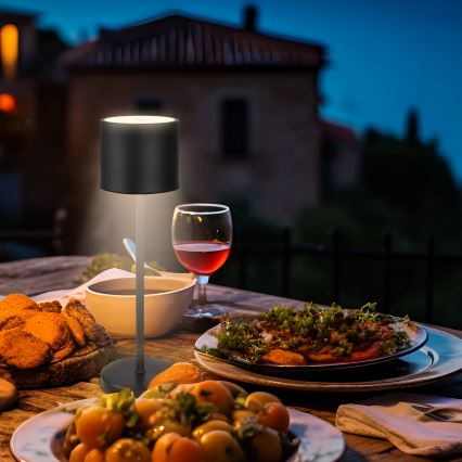 Briloner 7521015 - димируема презареждаема настолна лампа SIGO за външна употреба LED/2,5W/5V IP44 2600 mAh черна