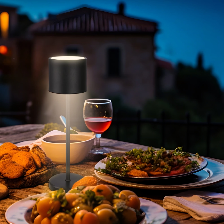 Briloner 7521015 - димируема презареждаема настолна лампа SIGO за външна употреба LED/2,5W/5V IP44 2600 mAh черна