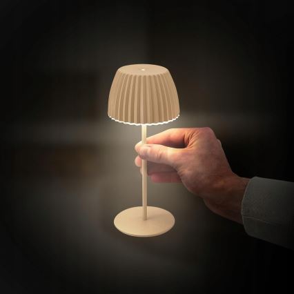 Briloner 7552-011 - LED димируема презареждаема сензорна външна настолна лампа MINI LED/1,5W/5V IP44 1800 mAh бежова