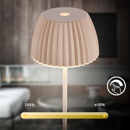 Briloner 7552-011 - LED димируема презареждаема сензорна външна настолна лампа MINI LED/1,5W/5V IP44 1800 mAh бежова