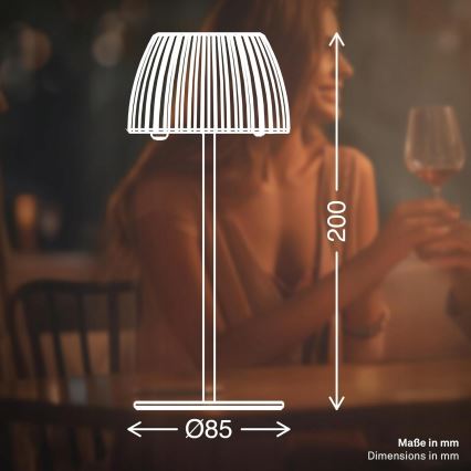Briloner 7552-011 - LED димируема презареждаема сензорна външна настолна лампа MINI LED/1,5W/5V IP44 1800 mAh бежова