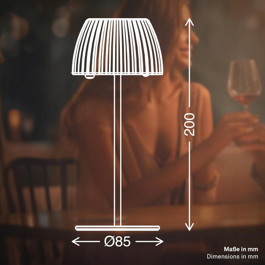 Briloner 7552-011 - LED димируема презареждаема сензорна външна настолна лампа MINI LED/1,5W/5V IP44 1800 mAh бежова