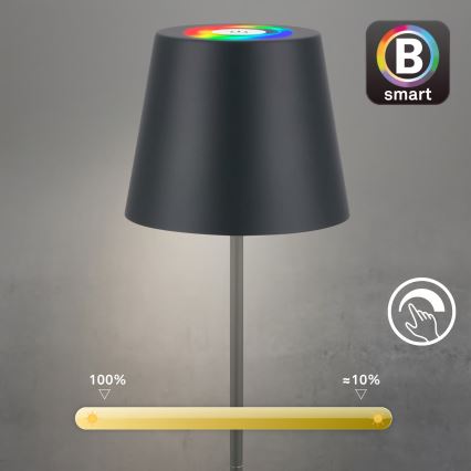 Briloner 7559015 - COLORIS LED RGB димируема презареждаема външна настолна лампа LED/3,5W/5V IP44 2000 mAh антрацит Wi-Fi Tuya