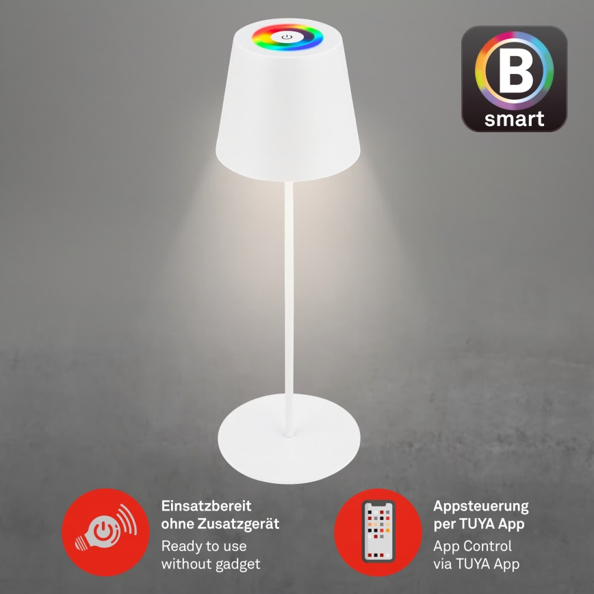 Briloner 7559016 - LED RGB димируема презареждаема външна настолна лампа COLORIS LED/3,5W/5V IP44 2000 mAh Wi-Fi Tuya