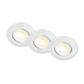 Briloner 7586036 - комплект 3x вградени LED таванни осветителни тела за баня KLIRA LED/4,9W/230V 2500/3000/4000K IP23 бели