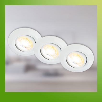 Briloner 7586036 - комплект 3x вградени LED таванни осветителни тела за баня KLIRA LED/4,9W/230V 2500/3000/4000K IP23 бели