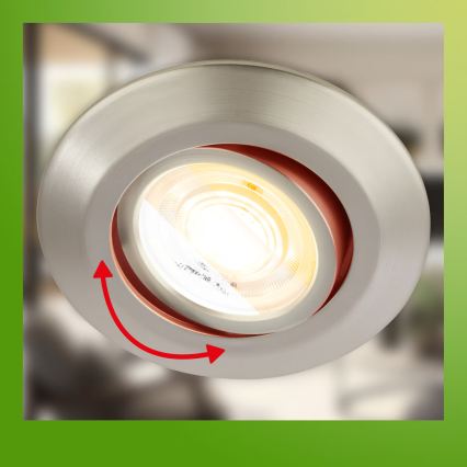 Briloner 7587032 - КОМПЛЕКТ 3x LED димируеми вградени осветителни тела за баня KLIRA LED/4,9W/230V 2500/3000/4000K IP23 матов хром