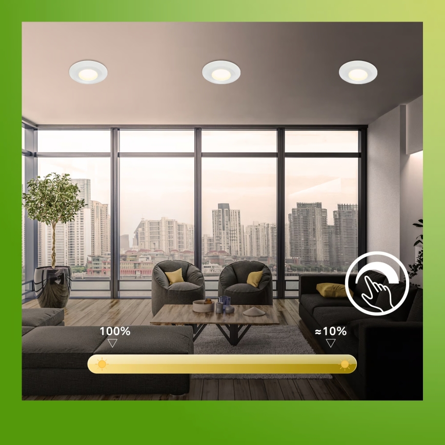 Briloner 7589036 - Комплект от 3 бр. димируеми LED вградени осветителни тела за баня KLIRA LED/4,9W/230V 2500/3000/4000K IP44 бели