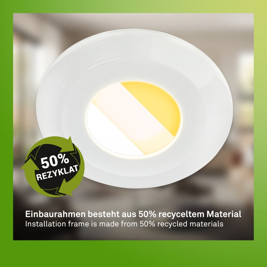 Briloner 7589036 - Комплект от 3 бр. димируеми LED вградени осветителни тела за баня KLIRA LED/4,9W/230V 2500/3000/4000K IP44 бели