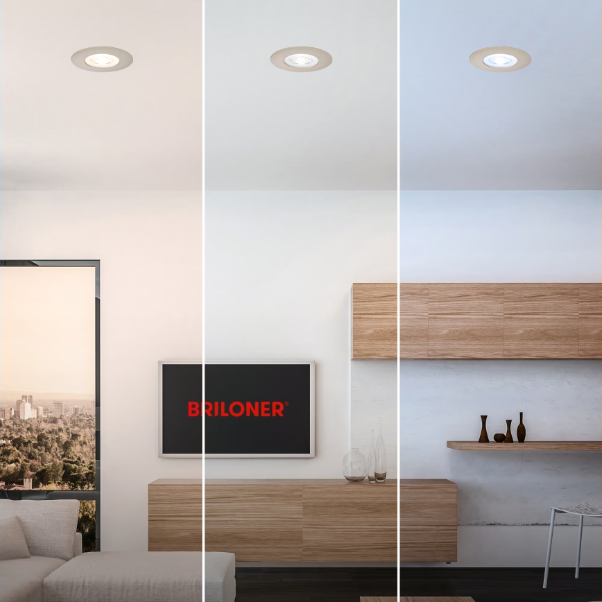 Briloner 7605032 - КОМПЛЕКТ 3xLED вградени осветителни тела за баня 3xLED/4,9W/230V IP44 матов хром