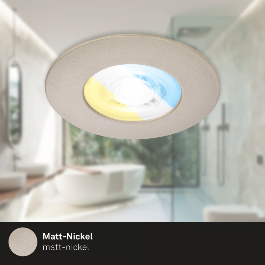 Briloner 7605032 - КОМПЛЕКТ 3xLED вградени осветителни тела за баня 3xLED/4,9W/230V IP44 матов хром