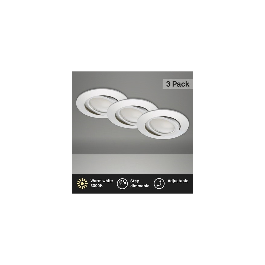 Briloner 8309-039 - К-кт 3x LED Димируема лампа за вграждане в баня LED/5W/230V IP23