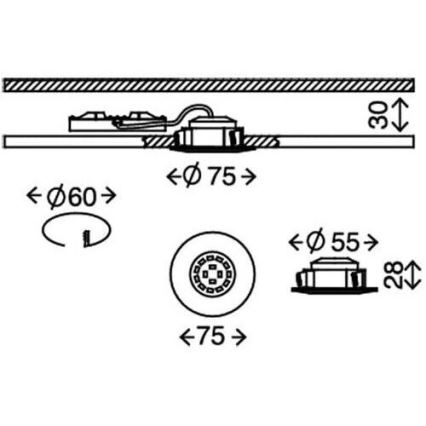 Briloner 8311-019 - LED Лампа за вграждане в баня LED/5W/230V IP44