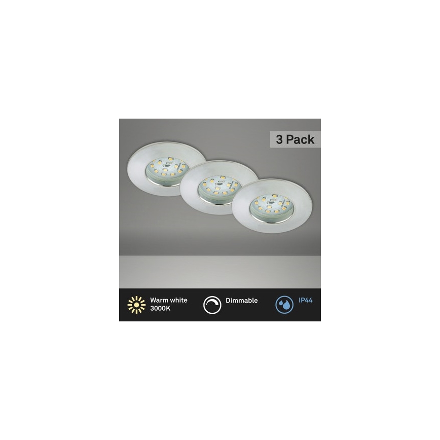 Briloner 8316-039-К-кт 3x LED Димируема лампа за вграждане в баня LED/5,5W/230V IP44