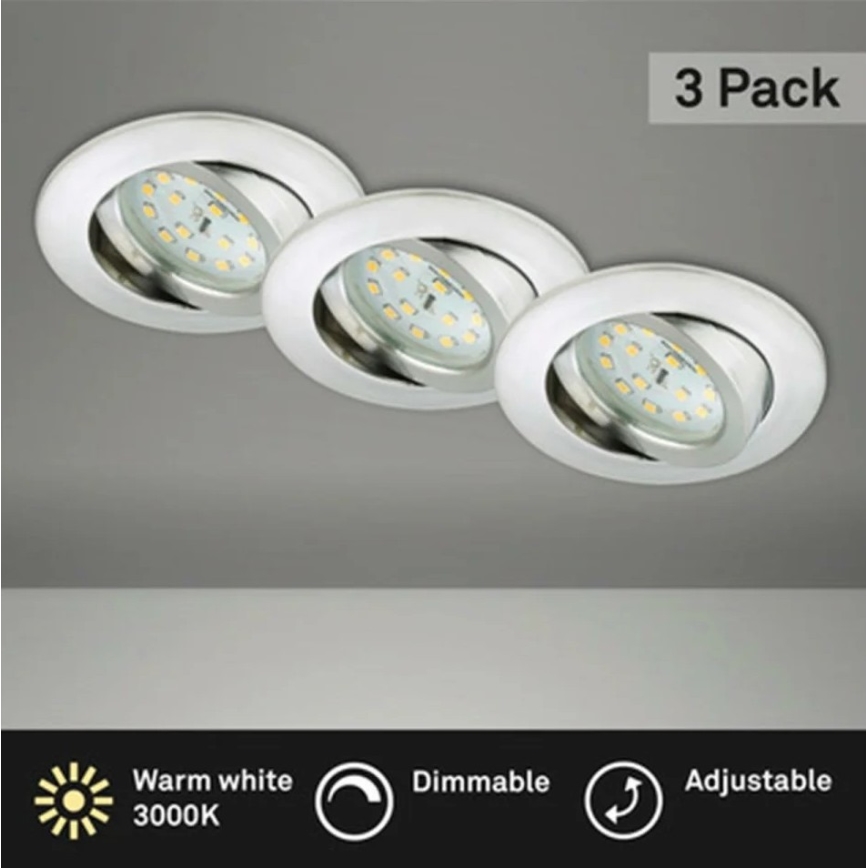 Briloner 8317-039-К-кт 3x LED Димируема лампа за вграждане в баня LED/5,5W/230V IP23