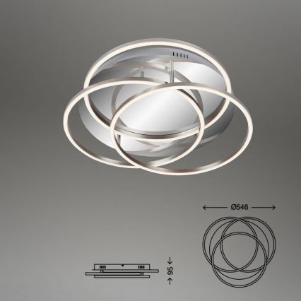 Briloner - LED Димируем плафон FRAMES LED/60W/230V лъскав хром