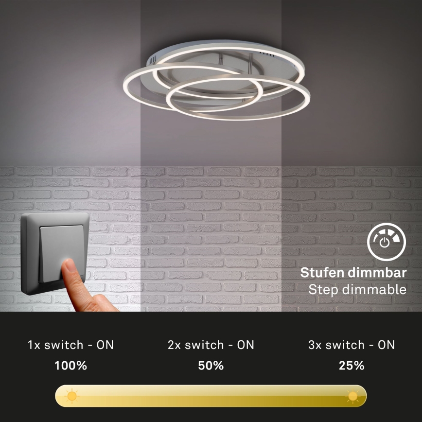 Briloner - LED Димируем плафон FRAMES LED/60W/230V матов хром