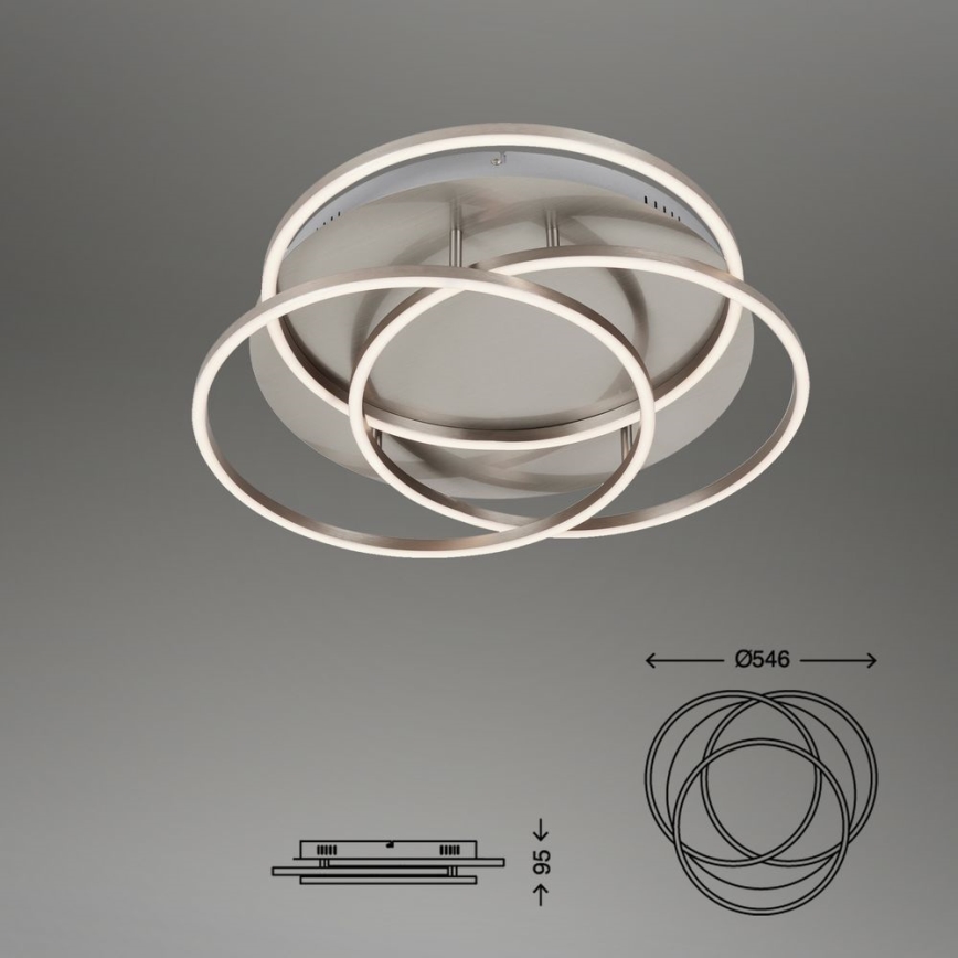 Briloner - LED Димируем плафон FRAMES LED/60W/230V матов хром