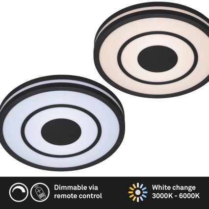 Briloner - LED Димируем плафон RIPPLE LED/24W/230V 3000-6500K + дистанционно управление