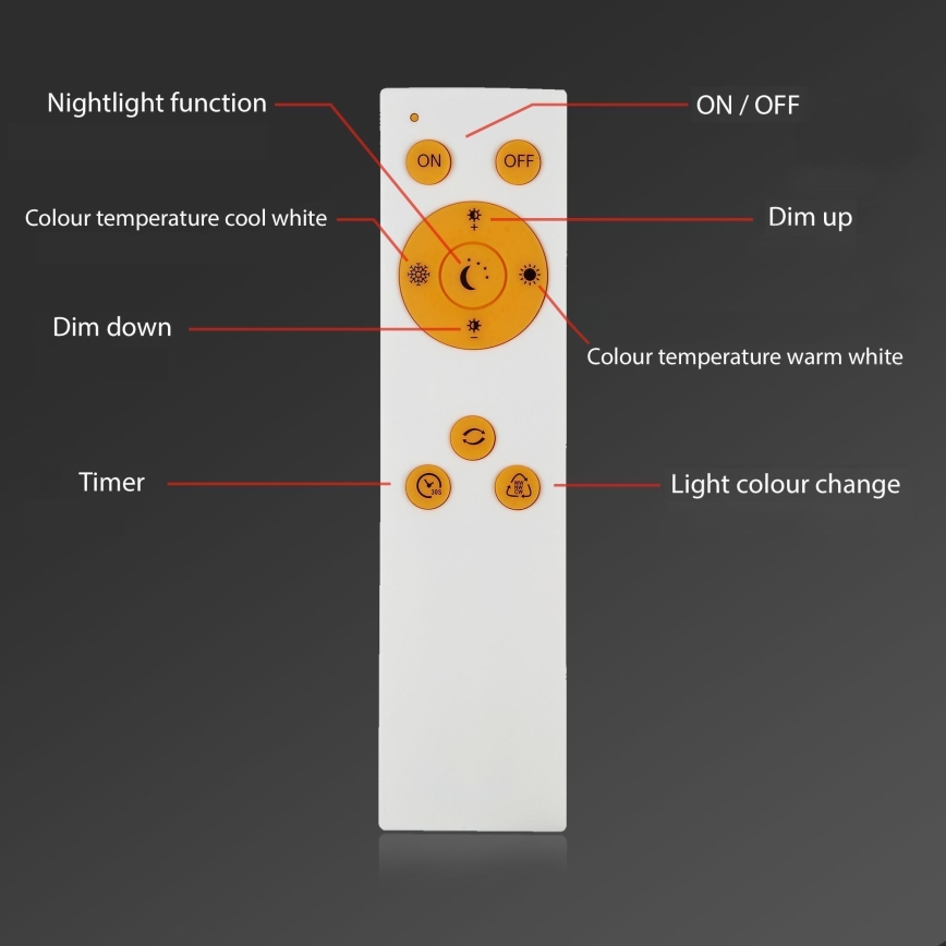 Briloner - LED Димируем плафон RIPPLE LED/24W/230V 3000-6500K + дистанционно управление