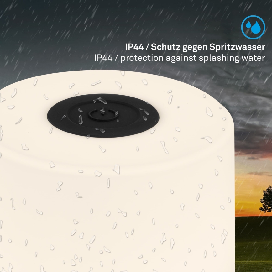 Briloner - LED димируема зареждаема сензорна външна настолна лампа LED/2W/5V 2700K IP44 1200 mAh черна
