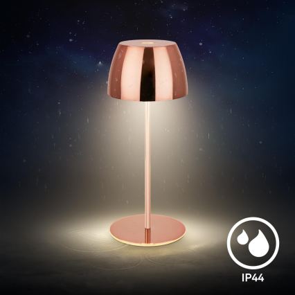 Briloner - LED Димируема презареждаема сензорна външна настолна лампа MINI LED/2,5W/5V IP44 1800 mAh медна