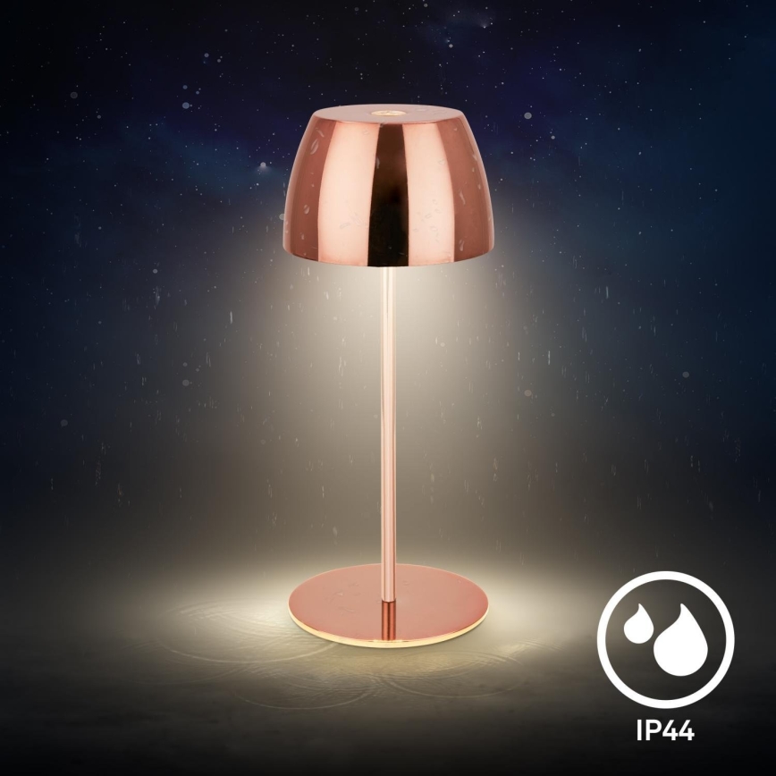 Briloner - LED Димируема презареждаема сензорна външна настолна лампа MINI LED/2,5W/5V IP44 1800 mAh медна