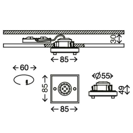 Briloner - LED Лампа за вграждане в баня ATTACH LED/5W/230V IP44