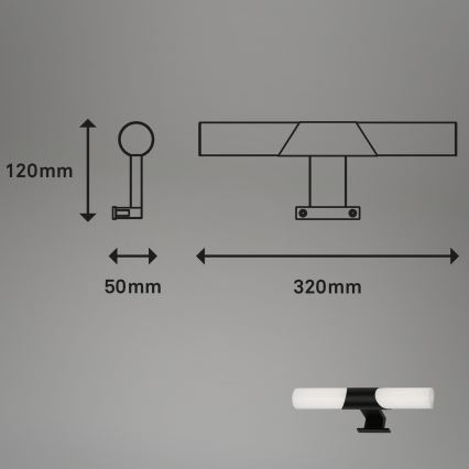 Briloner - LED осветление за огледало в банята LED/7W/230V 4000K IP44 32 см черно