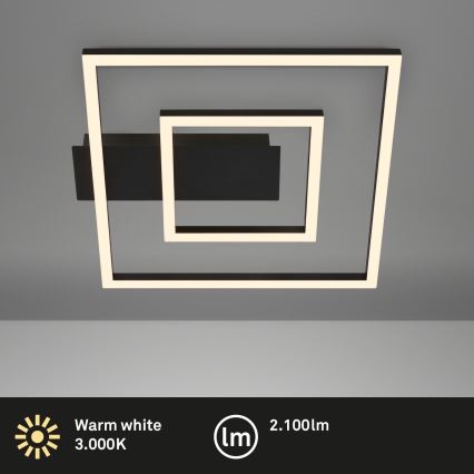 Briloner - LED плафон FRAME LED/22W/230V 3000K 30x32 cm черен