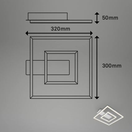 Briloner - LED плафон FRAME LED/22W/230V 3000K 30x32 cm матов хром