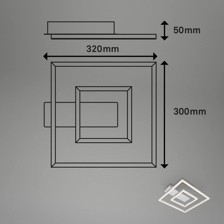 Briloner - LED плафон FRAME LED/22W/230V 3000K 30x32 cm матов хром