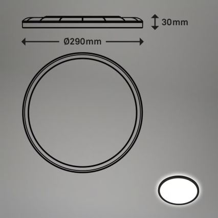 Briloner - LED таванно осветително тяло за баня MOVE с сензор за движение, 18 W/230 V, IP44, Ø 29 см, черно