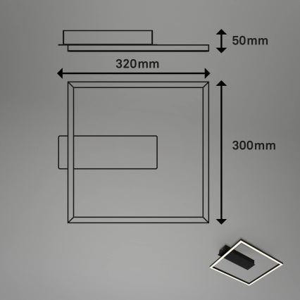 Briloner - LED таванно осветително тяло FRAME LED/14W/230V 3000K 30x32 cm черно