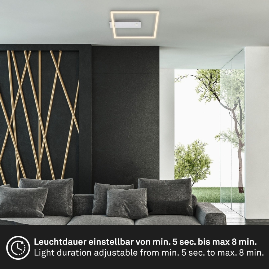 Briloner - LED таванно осветително тяло със сензор за движение и за здрач FRAME LED/14W/230V 3000K 30x32 см матиран хром