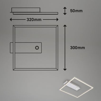 Briloner - LED таванно осветително тяло със сензор за движение и за здрач FRAME LED/14W/230V 3000K 30x32 см матиран хром