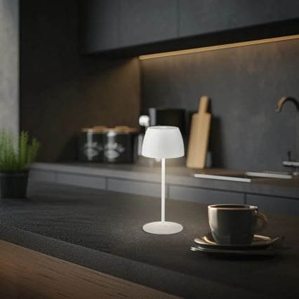 Briloner - LED димируема презареждаема сензорна настолна лампа за външна употреба MINI LED/2,5W/5V IP44 1800 mAh бяла