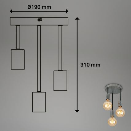 Briloner - Пендел HENGA 3xE27/60W/230V