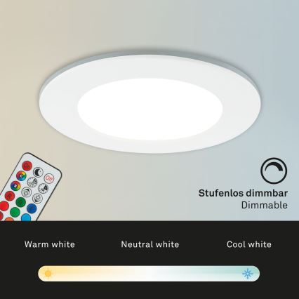 Briloner - К-кт 3x RGBW LED Димируема лампа за вграждане в баня LED/4,8W/230V 3000-6500K IP65 + дистанционно управление