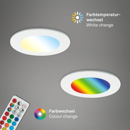 Briloner - К-кт 3x RGBW LED Димируема лампа за вграждане в баня LED/4,8W/230V 3000-6500K IP65 + дистанционно управление