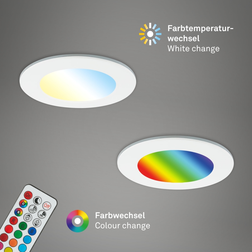 Briloner - К-кт 3x RGBW LED Димируема лампа за вграждане в баня LED/4,8W/230V 3000-6500K IP65 + дистанционно управление