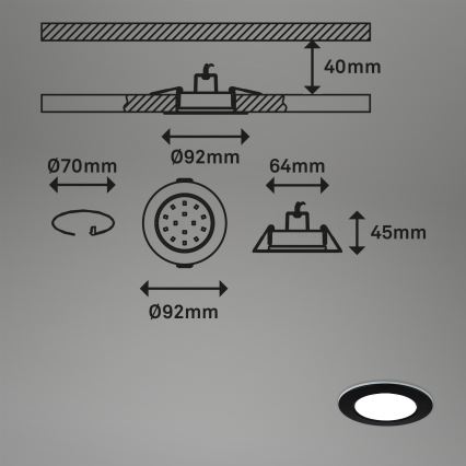 Briloner - К-кт 3x LED RGBW Димируема лампа за окачен таван на баня LED/4,8W/230V 3000-6500K IP65 + дистанционно управление