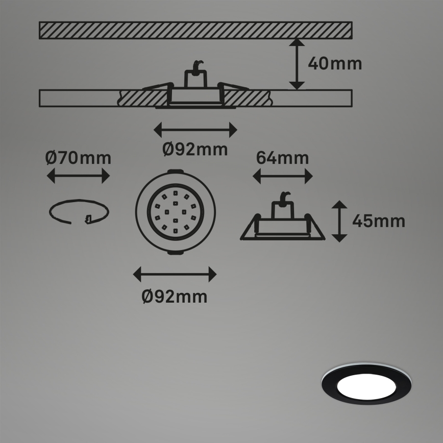 Briloner - К-кт 3x LED RGBW Димируема лампа за окачен таван на баня LED/4,8W/230V 3000-6500K IP65 + дистанционно управление