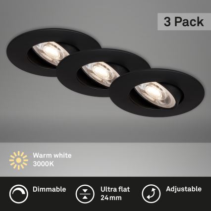 Briloner - К-кт 3x LED Димируема лампа за баня LED/4,9W/230V IP23