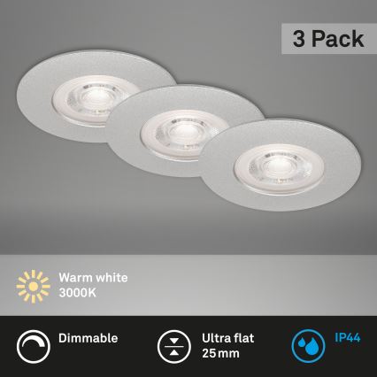 Briloner - К-кт 3x LED Димируема лампа за баня LED/4,9W/230V IP44