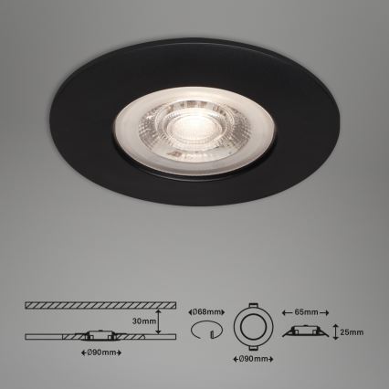 Briloner - К-кт 3x LED Лампа за вграждане в баня LED/4,9W/230V IP44 черен