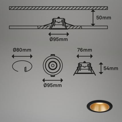 Briloner - К-кт 3x LED Лампа за вграждане в баня LED/4,9W/230V IP44