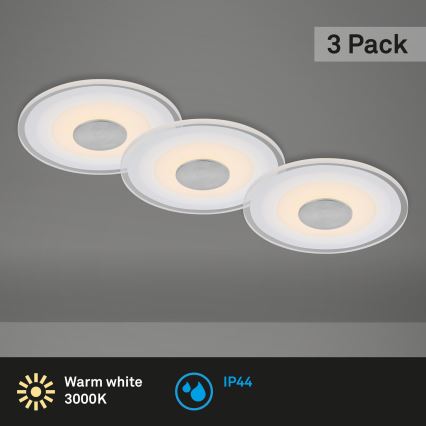 Briloner - К-кт 3x LED Лампа за вграждане в баня LED/6W/230V IP44 хром